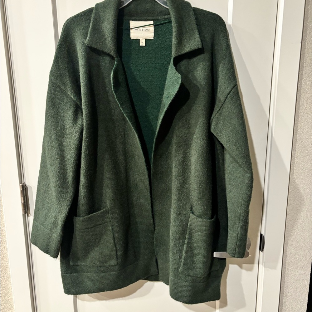 Thread & Supply Deep Green Cardigan
